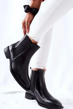 Hot Laura Messi Skórzane Sztyblety Czarne 2353