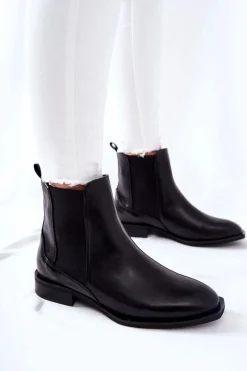 Hot Laura Messi Skórzane Sztyblety Czarne 2353