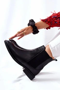 Hot Laura Messi Skórzane Sztyblety Czarne 2353