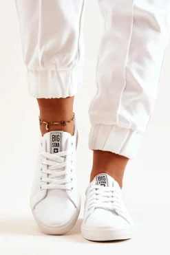 Trampki Damskie Big Star|Trampki Damskie Niskie>Big Star Shoes Skórzane Tenisówki Big Star JJ274311 Białe Biały