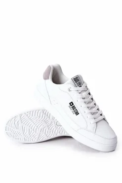 Outlet Big Star Shoes Skórzane Tenisówki Memory Foam Big Star II174170 Białe