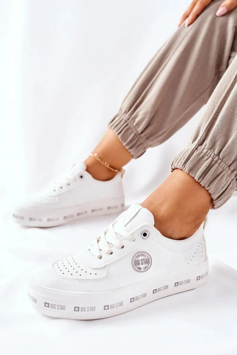 Online Big Star Shoes Skórzane Tenisówki Na Platformie BIG STAR II274075 Białe