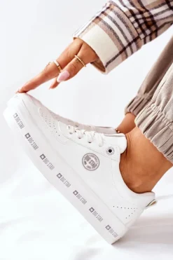 Online Big Star Shoes Skórzane Tenisówki Na Platformie BIG STAR II274075 Białe