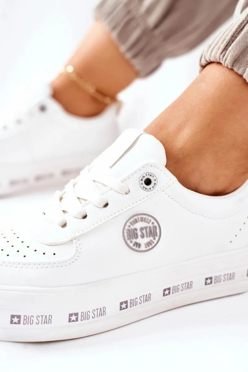Online Big Star Shoes Skórzane Tenisówki Na Platformie BIG STAR II274075 Białe