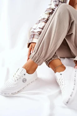 Online Big Star Shoes Skórzane Tenisówki Na Platformie BIG STAR II274075 Białe