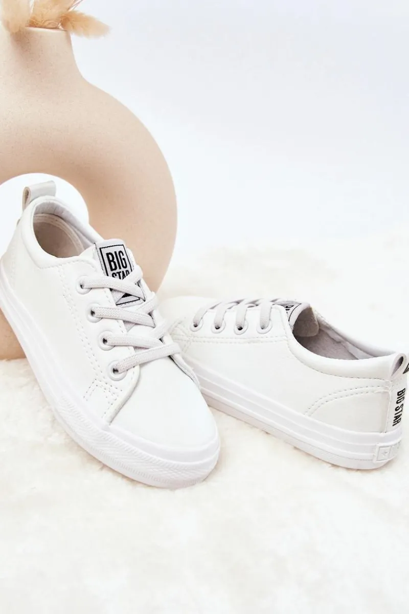 Chłopięce|Dziewczęce>Big Star Shoes Skórzane Trampki Big Star JJ374024 Białe