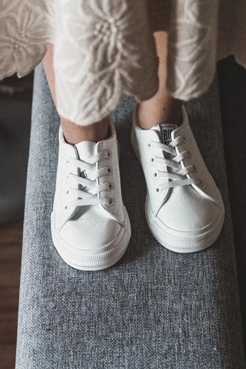 Chłopięce|Dziewczęce>Big Star Shoes Skórzane Trampki Big Star JJ374024 Białe