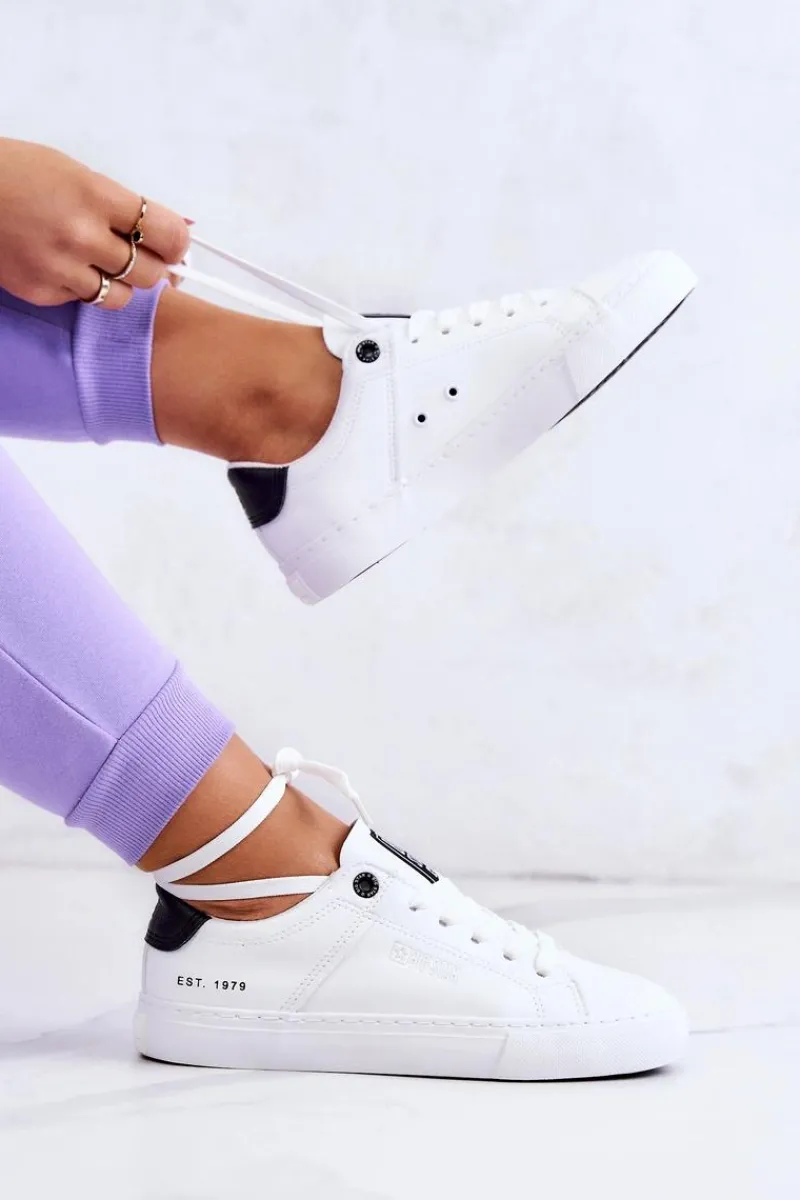 New Skórzane Trampki Big Star JJ274211 Białe Damskie Trampki Damskie Big Star|Trampki Damskie Niskie