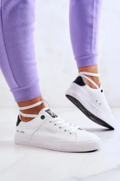 New Skórzane Trampki Big Star JJ274211 Białe Damskie Trampki Damskie Big Star|Trampki Damskie Niskie