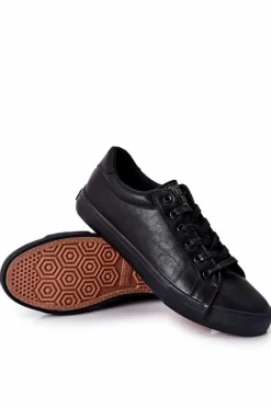 Best Skórzane Trampki Big Star II174029 Czarne Męskie Trampki Męskie Big Star|Trampki Niskie