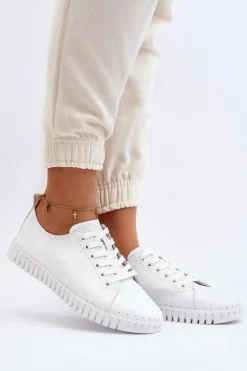 Trampki Damskie Niskie>Buty damskie Vinceza Skórzane Trampki Damskie Białe Xenobia