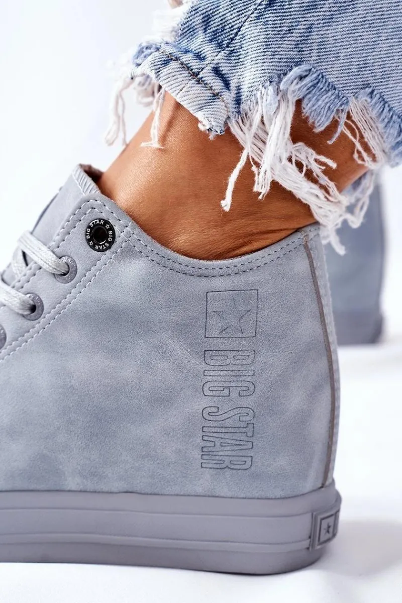 Skórzane Trampki Na Koturnie Big Star II274094 Niebieskie Damskie Trampki Damskie Big Star|Big Star