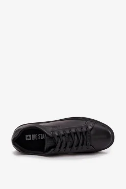 New Skórzane Trampki Sneakersy Męskie Big Star SS174121 Czarne Męskie Trampki Męskie Big Star|Obuwie Sportowe Męskie
