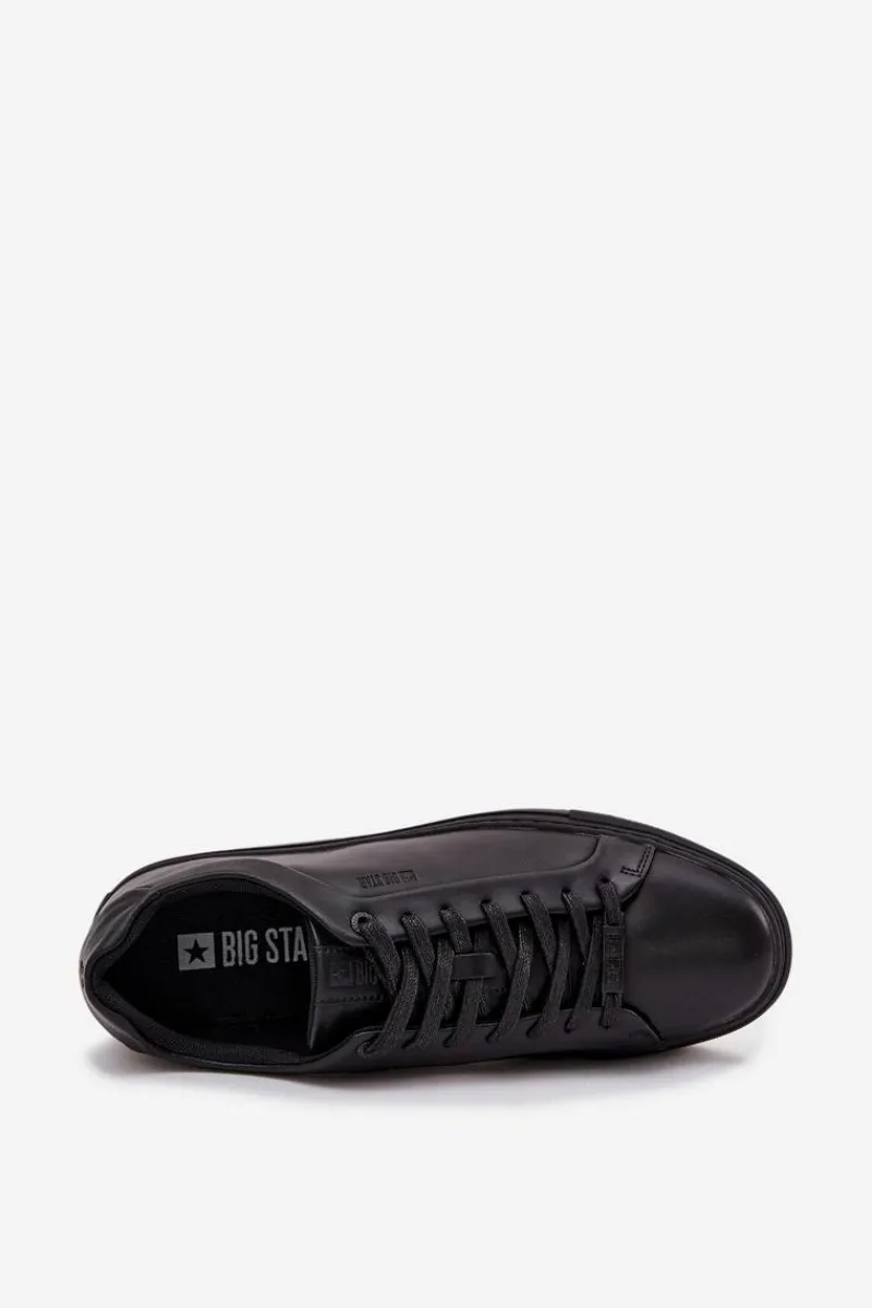 New Skórzane Trampki Sneakersy Męskie Big Star SS174121 Czarne Męskie Trampki Męskie Big Star|Obuwie Sportowe Męskie