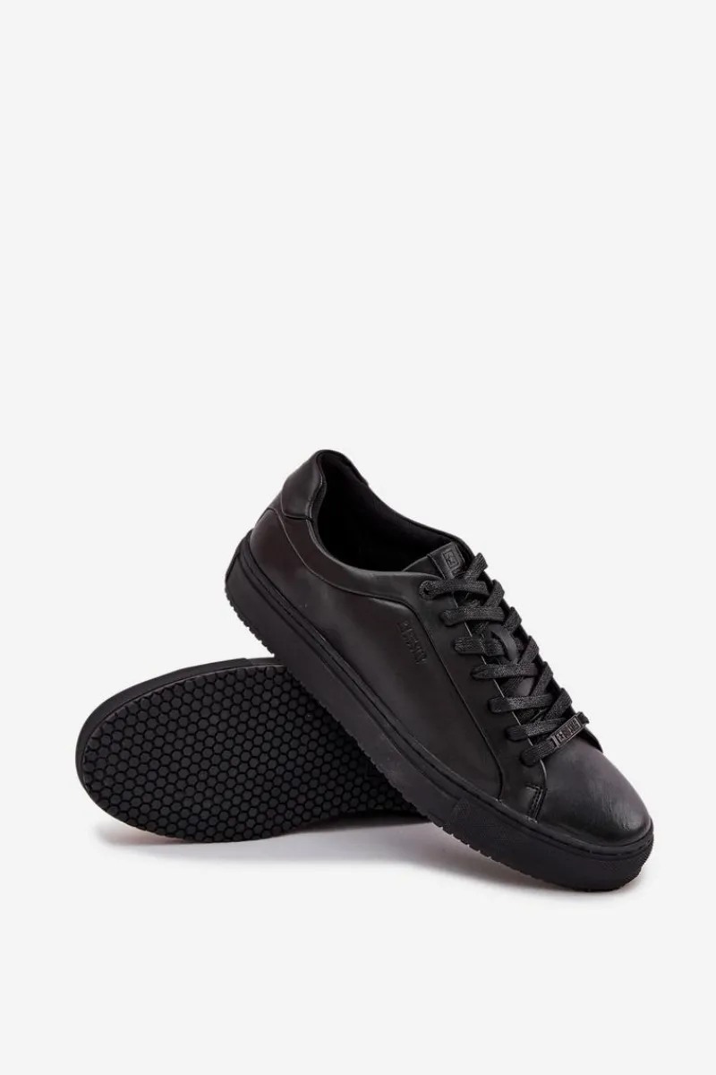 New Skórzane Trampki Sneakersy Męskie Big Star SS174121 Czarne Męskie Trampki Męskie Big Star|Obuwie Sportowe Męskie