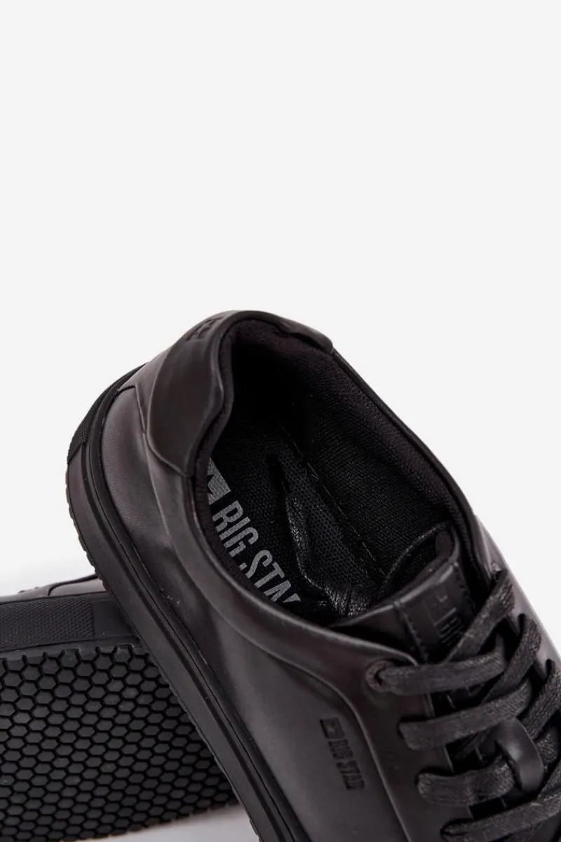 New Skórzane Trampki Sneakersy Męskie Big Star SS174121 Czarne Męskie Trampki Męskie Big Star|Obuwie Sportowe Męskie