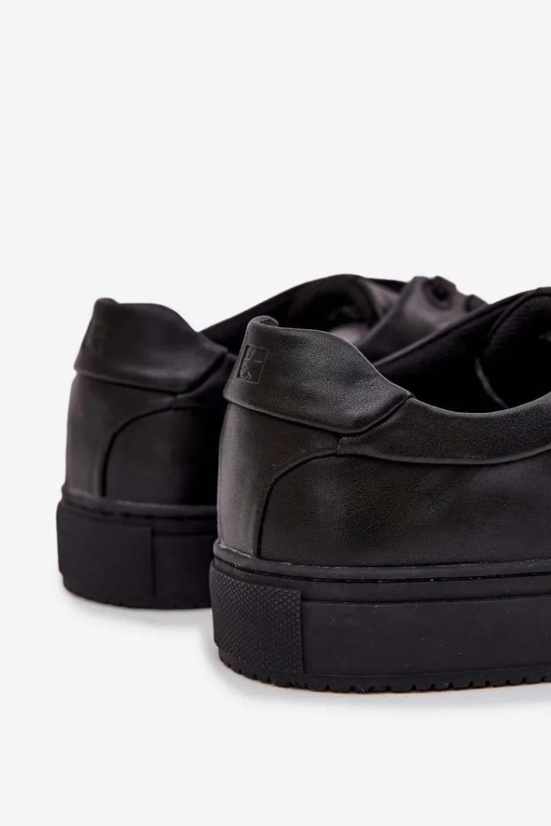 New Skórzane Trampki Sneakersy Męskie Big Star SS174121 Czarne Męskie Trampki Męskie Big Star|Obuwie Sportowe Męskie