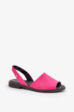 Discount Zazoo Skórzane Wsuwane Sandały 40327 Fuksja Różowy