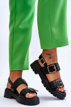 Sandały Płaskie><noscript><img width=