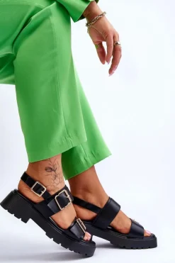 Sandały Płaskie><noscript><img width=