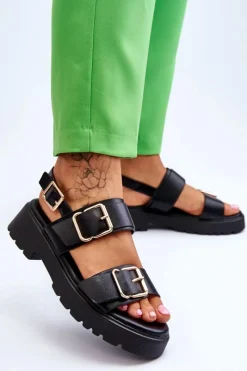 Sandały Płaskie><noscript><img width=