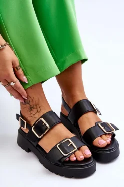 Sandały Płaskie><noscript><img width=