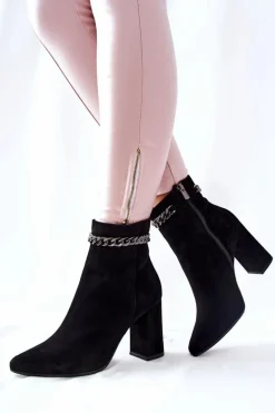 Botki Na Słupku|Czarne Botki>Laura Messi Skórzane Wysokie Botki Czarne 2203