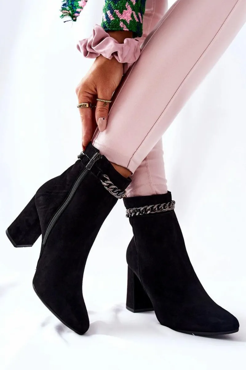 Botki Na Słupku|Czarne Botki>Laura Messi Skórzane Wysokie Botki Czarne 2203