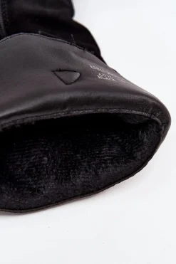 Hot Skórzane Zamszowe Kozaki Kowbojki Damskie Ocieplane Czarne Urselle Damskie Kozaki Ocieplane|Kozaki Na Słupku