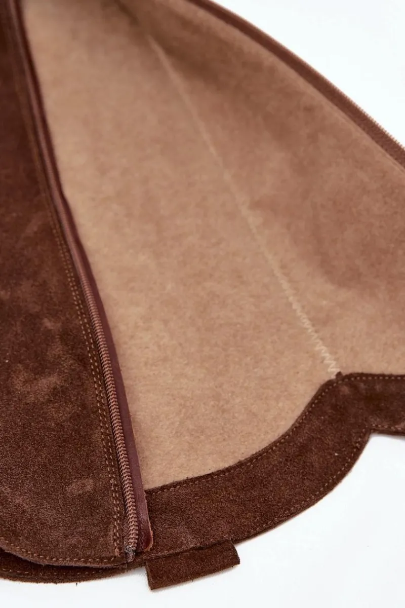 Outlet Skórzane Zamszowe Kozaki Kowbojki Ocieplane 4224 Czekoladowe Damskie Kozaki Ocieplane|Kozaki Wiosenne