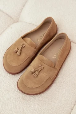 Mokasyny Damskie Zamszowe|Barefoot></noscript>Zazoo Skórzane Zamszowe Mokasyny Typu Barefoot 322 Beżowe Beżowy