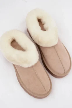 Best Boto Skórzane Zamszowe Śniegowce Damskie Z Futerkiem Beżowe Mivelle Beżowy