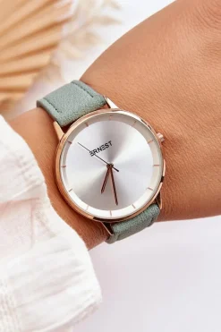 Zegarki>Ernest Skórzany Analogowy Zegarek 94193 Miętowy
