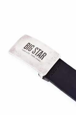 Outlet Skórzany Pasek Męski Big Star HH674119 Czarny Paski