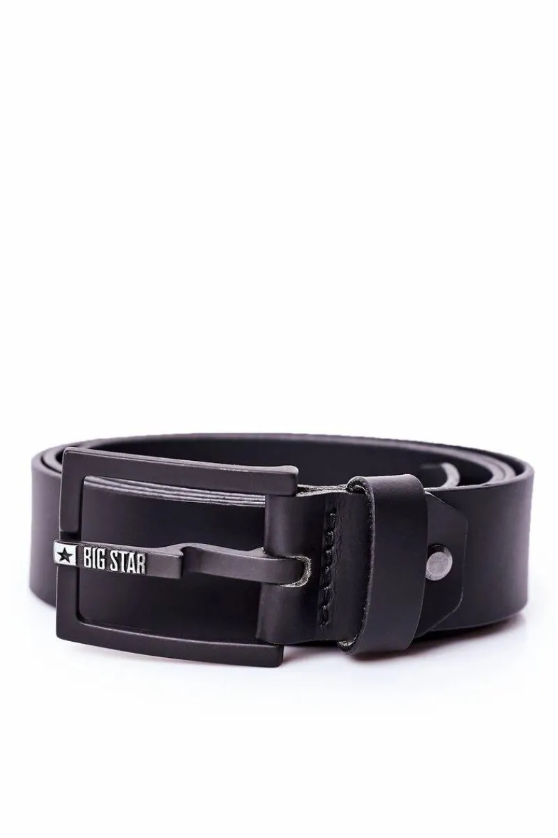 Paski>Big Star Shoes Skórzany Pasek Męski Big Star HH674104 Czarny