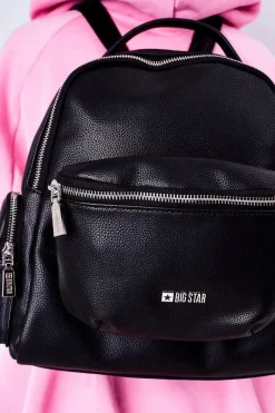 Outlet Big Star Shoes Skórzany Plecak / Nerka 2w1 Big Star HH574056 Czarny