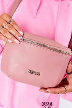 Hot Skórzany Plecak / Nerka 2w1 Big Star HH574059 Różowy Nerki|Plecaki