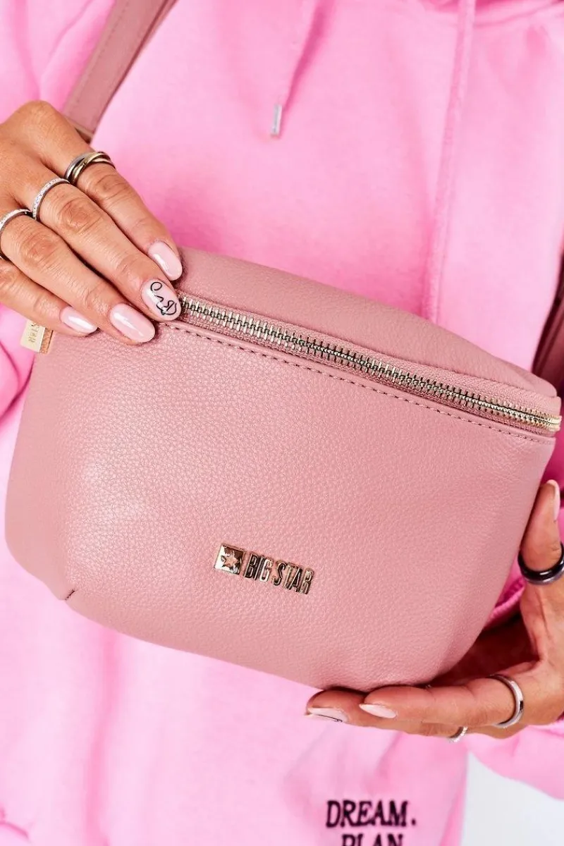 Hot Skórzany Plecak / Nerka 2w1 Big Star HH574059 Różowy Nerki|Plecaki