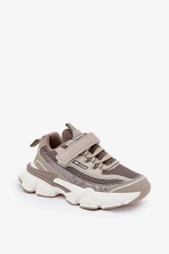 New Boto Sneakersy Buty Sportowe Dziecięce Na Rzep Khaki Ronivelle