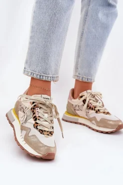 Sneakersy Damskie>D.Franklin Sneakersy Buty Sportowe Damskie DFSH378006 Złote Złoty