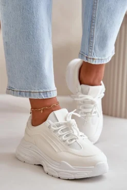 Buty Sportowe Na Platformie|Sneakersy Damskie>Boto Sneakersy Buty Sportowe Damskie Na Grubej Podeszwie Białe Lerila