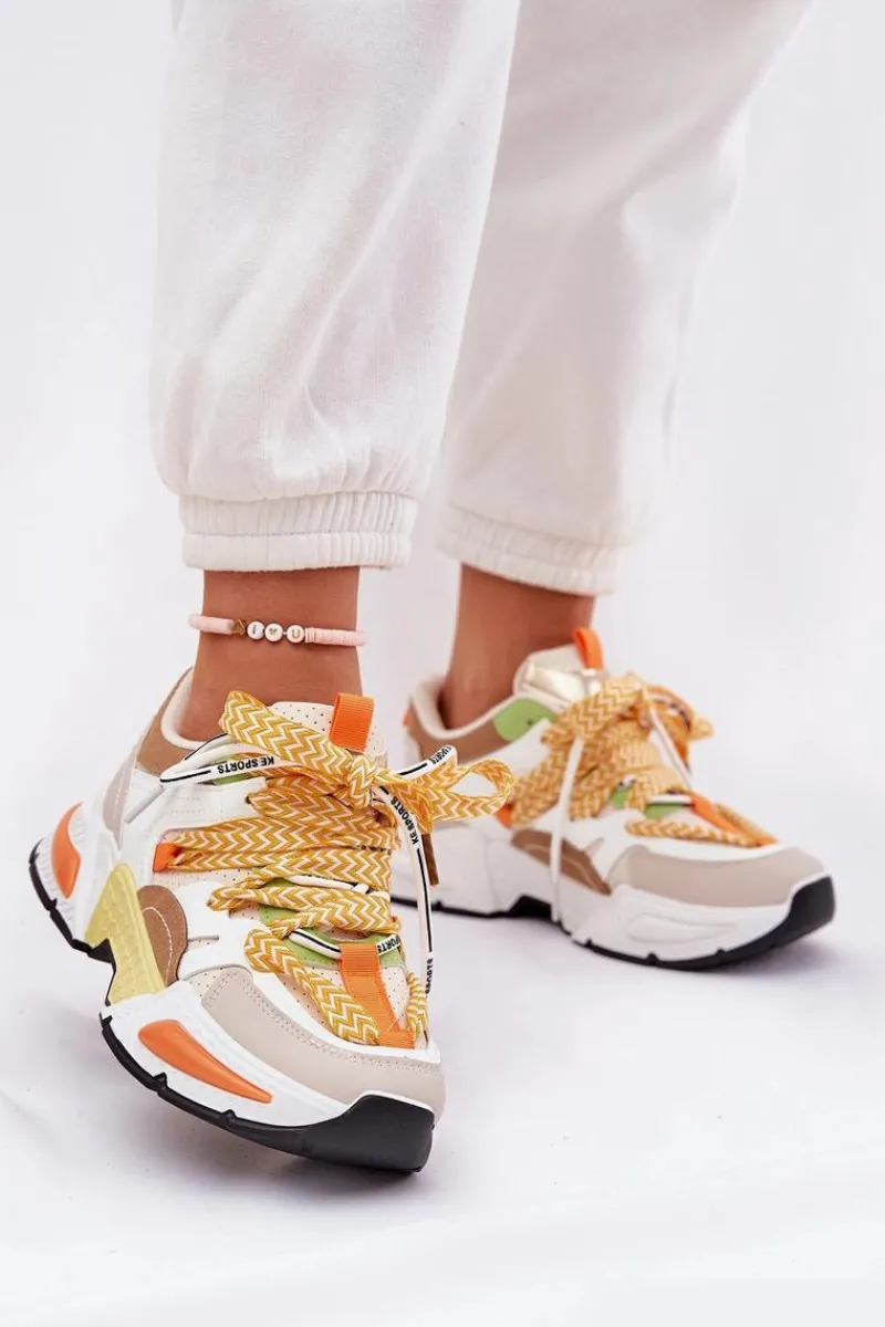 Discount Sneakersy Buty Sportowe Damskie Z Podwójnym Sznurowaniem Multikolor Efobell Damskie Buty Sportowe Na Platformie|Sneakersy Damskie