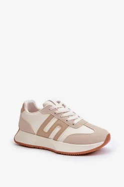 Online Boto Sneakersy Buty Sportowe Na Platformie Damskie Beżowe Thari