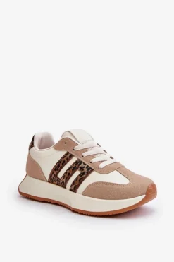 Buty Sportowe Na Platformie|Sneakersy Damskie></noscript>Boto Sneakersy Buty Sportowe Na Platformie Panterka Damskie Beżowe Thari