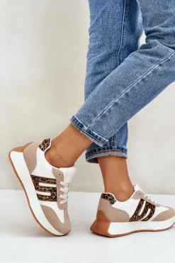 Buty Sportowe Na Platformie|Sneakersy Damskie></noscript>Boto Sneakersy Buty Sportowe Na Platformie Panterka Damskie Beżowe Thari