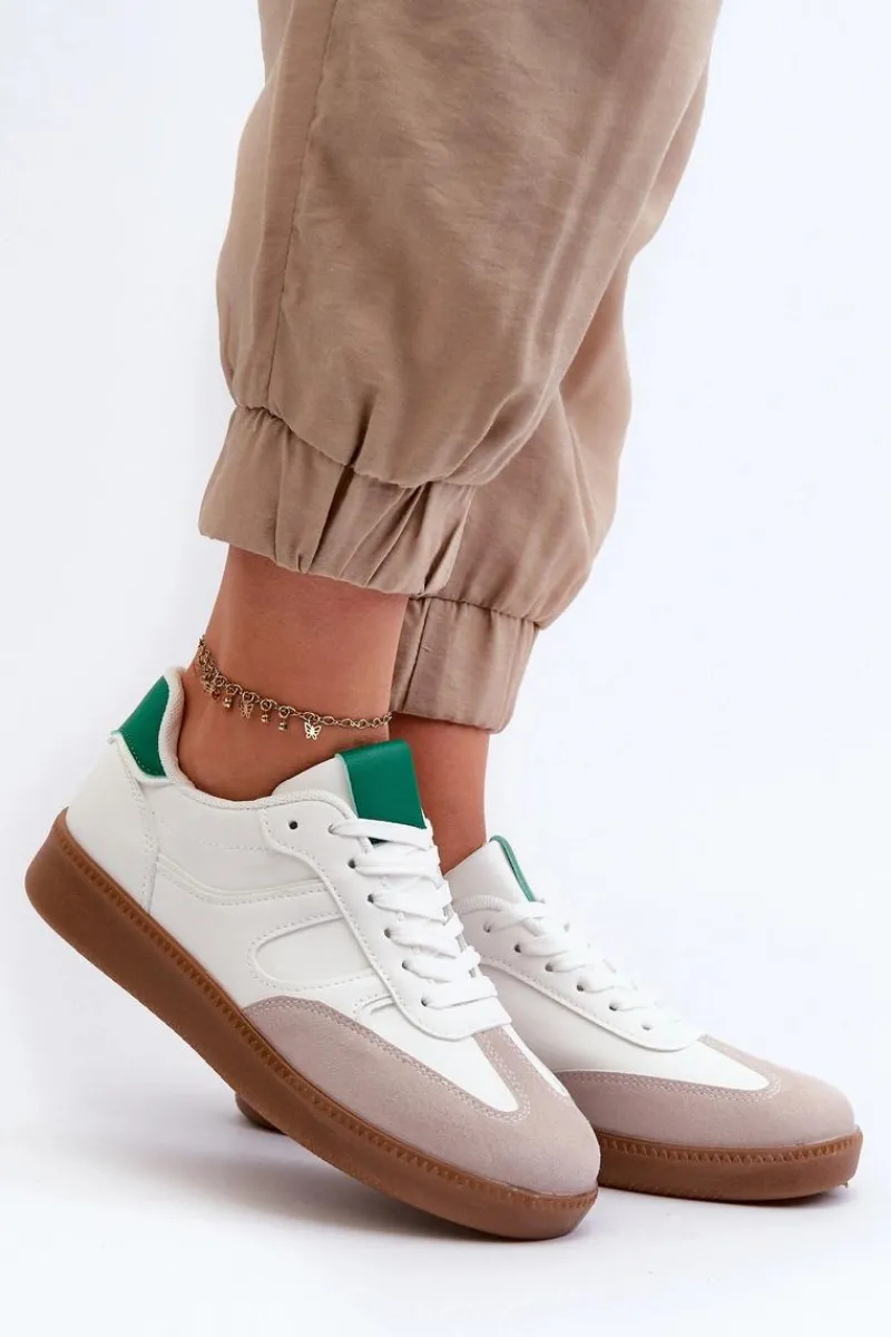 Sneakersy Damskie>Boto Sneakersy Buty Sportowe Niskie Damskie Białe Uvetta