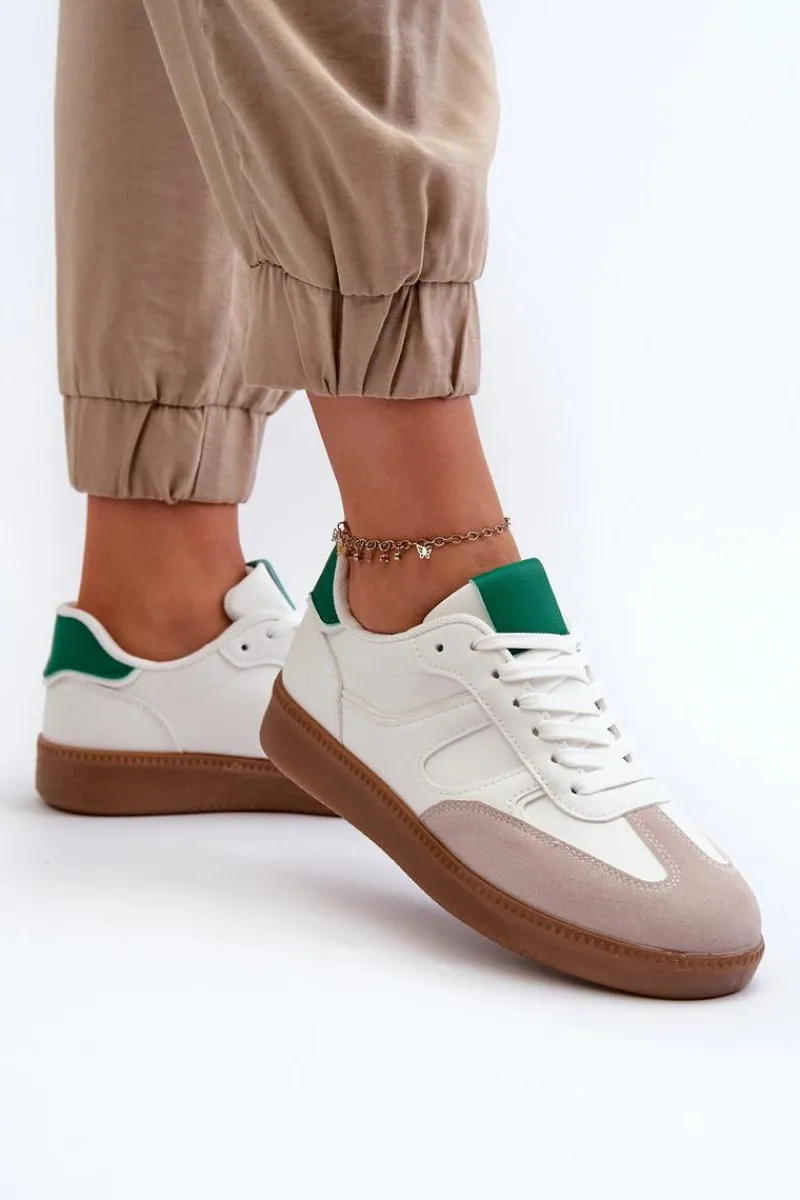 Sneakersy Damskie>Boto Sneakersy Buty Sportowe Niskie Damskie Białe Uvetta