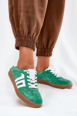 Discount Sneakersy Buty Sportowe Zamszowe Vinceza 79517 Zielone Damskie Sneakersy Damskie