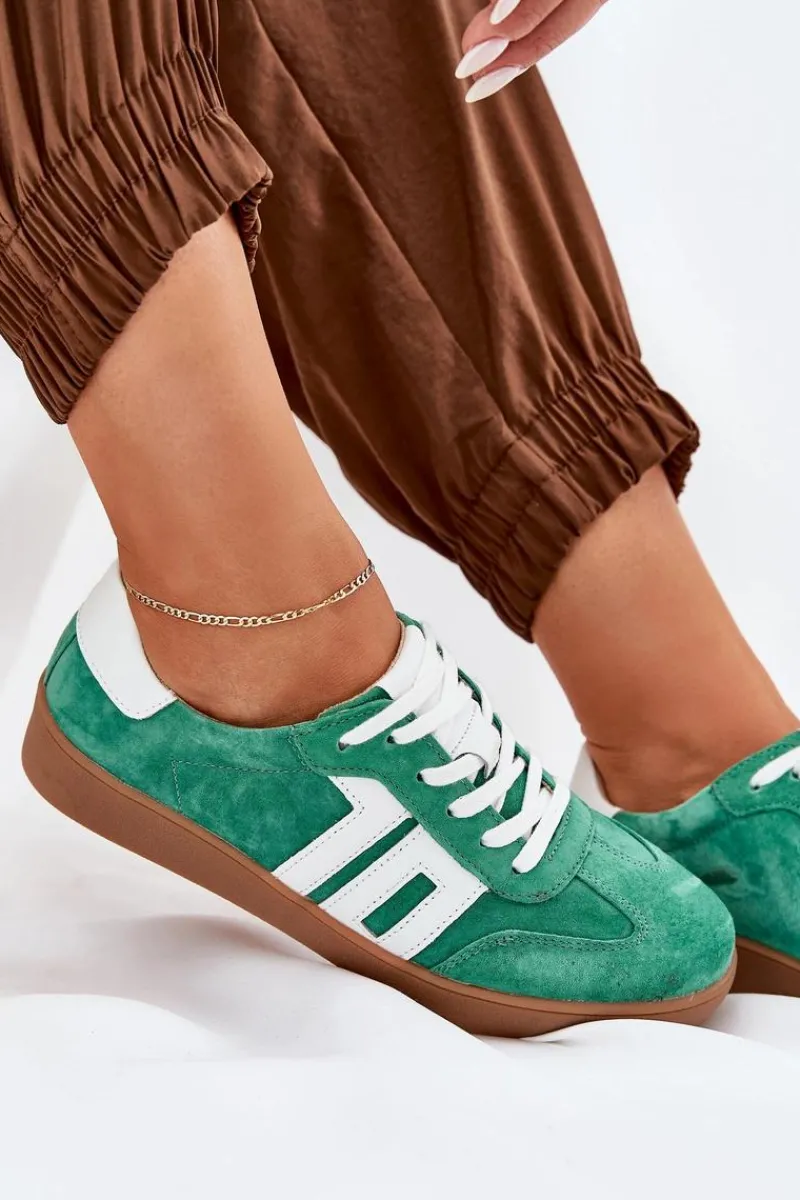 Discount Sneakersy Buty Sportowe Zamszowe Vinceza 79517 Zielone Damskie Sneakersy Damskie