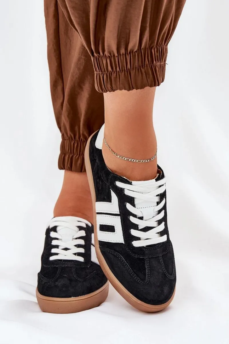 Sneakersy Damskie>Buty damskie Vinceza Sneakersy Buty Sportowe Zamszowe Vinceza 79517 Czarne Czarny